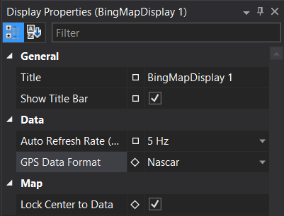 Bing Map Display Properties