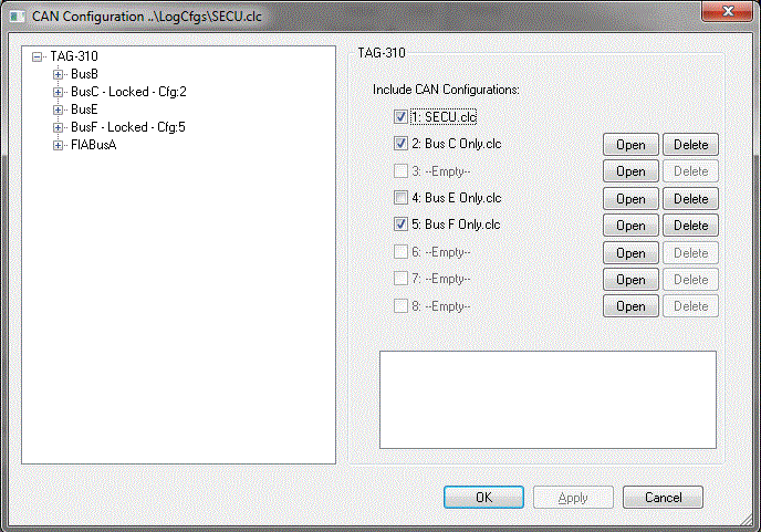 CAN Configuration Dialog