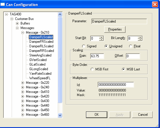 CAN Parameter Configuration