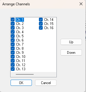 Arrange Channels Dialog