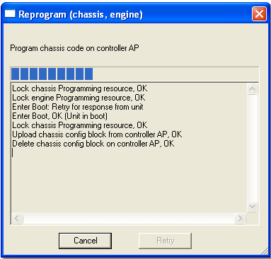 Reprogram Progress Window