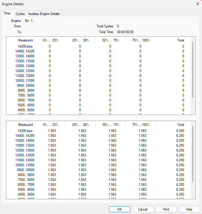 Engine Details Dialog