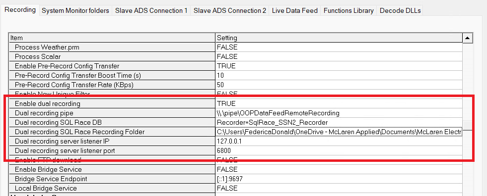 Dual Recorder Options